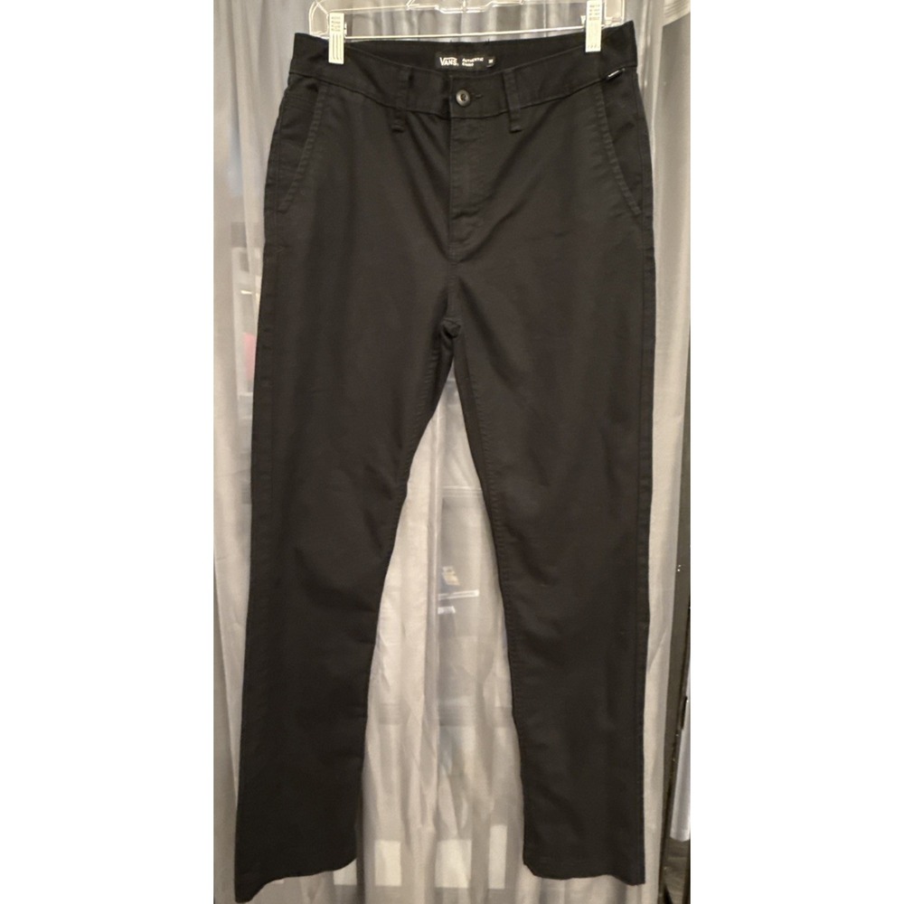 Vans Authentic Chino Slim Fit Pants Men Size 30 Black Skate Trousers
